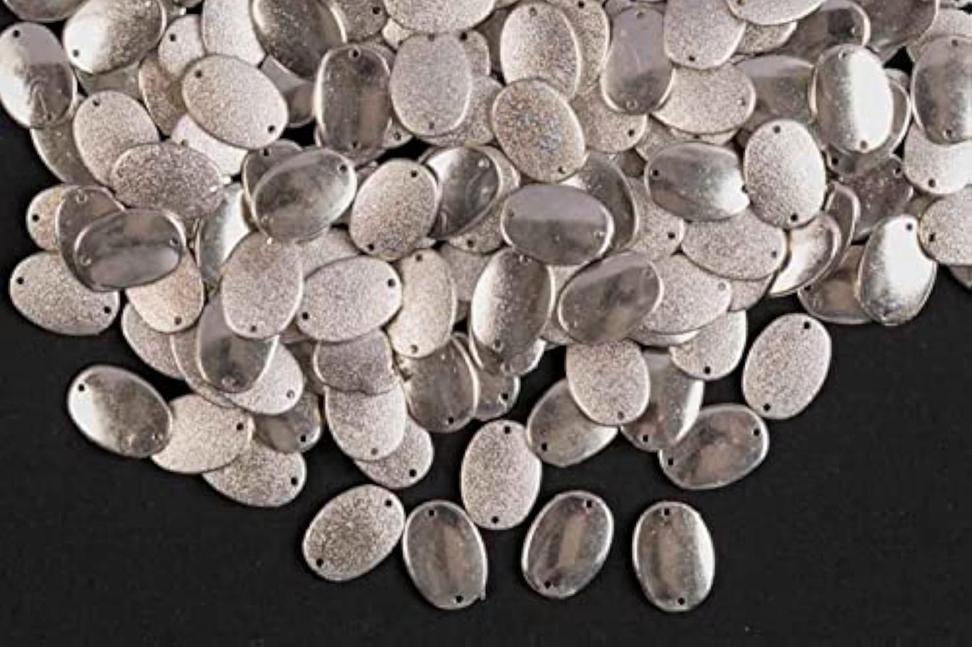 Silver Color Oval Shape Plastic Beads for Jewellery Making